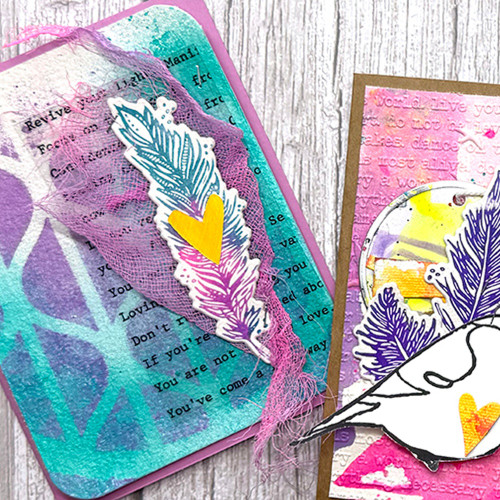 3 Pack - Dina Wakley MEdia Stencils 6"X6"-Groovy Coaster - 5A003Q26-1HKF7