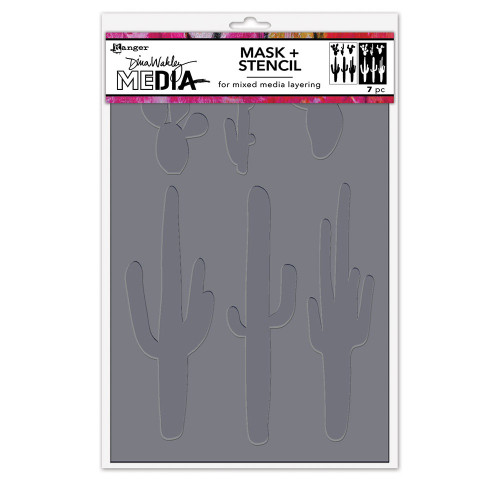 3 Pack - Dina Wakley MEdia Stencils 6"X9"-Cactus Masks - 5A003Q23-1HKF6 - 789541087670