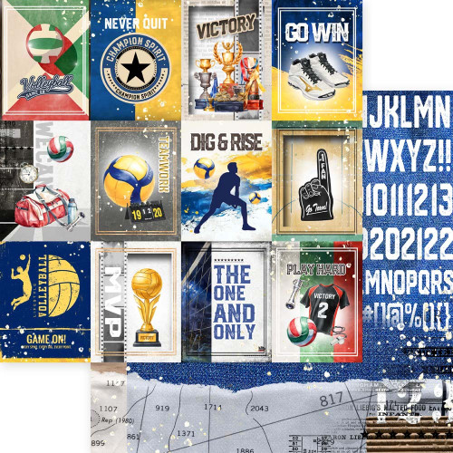 25 Pack - Memory Place Volleyball Cardstock 12"X12"-Go Win - 5A003QXS-1HMGF - 4582248619184