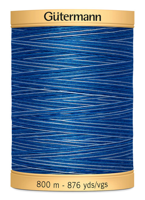 3 Pack - Gutermann Natural Cotton Thread Variegated 876yd-Deep Evening Sky - 800CV-9986 - 4008015671570