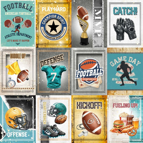 25 Pack - Memory Place Touchdown Football Cardstock 12"X12"-Game Day - 5A003QX9-1HMG0