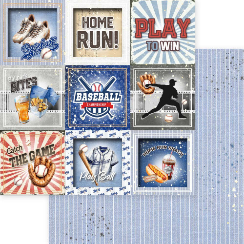 25 Pack - Memory Place Baseball Cardstock 12"X12"-Play To Win - 5A003QXC-1HMFZ - 4582248619139