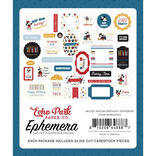 3 Pack - Echo Park Ephemera-Mouse and Me Birthday - 5A003QV0-1HM9Y
