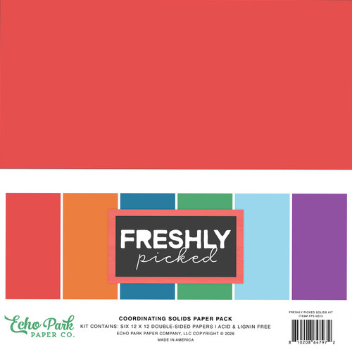 3 Pack - Echo Park Solids Kit 12"X12"-Freshly Picked - 5A003QVG-1HMBL - 810208647972