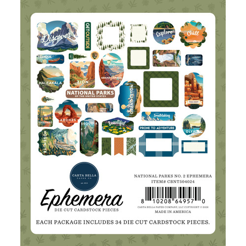 3 Pack - Carta Bella Ephemera-National Parks No. 2 - 5A003QTG-1HM8K