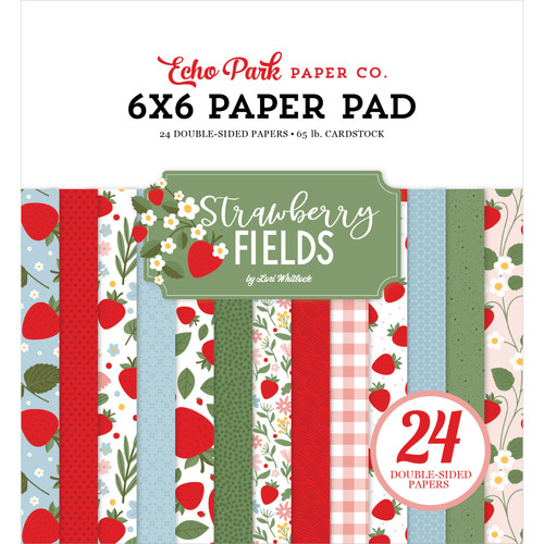 3 Pack - Echo Park Double-Sided Paper Pad 6"X6"-Strawberry Fields - 5A003QS5-1HM67 - 810208647774