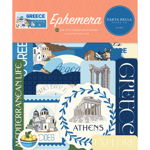 3 Pack - Carta Bella Ephemera-Greece - 5A003QW8-1HMC5 - 810208649303