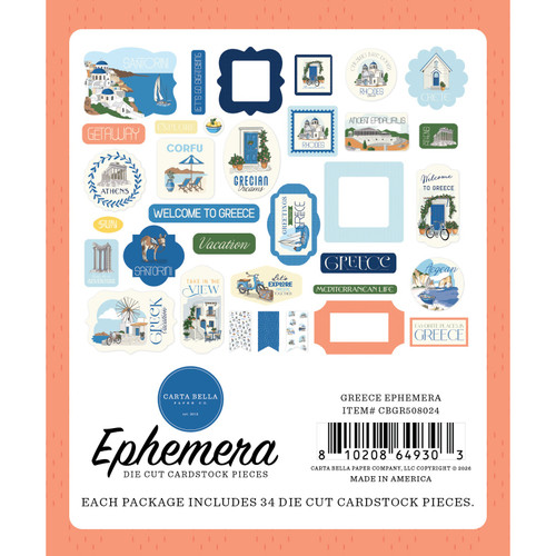 3 Pack - Carta Bella Ephemera-Greece - 5A003QW8-1HMC5
