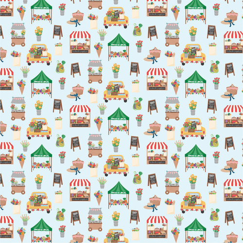25 Pack - Echo Park Freshly Picked Cardstock 12"X12"-Farmer's Market - 5A003QVN-1HMB9