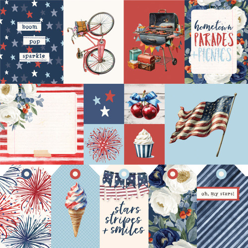 25 Pack - Simple Stories Land of The Free Double-Sided Paper 12"X12"-Elements 1 - 5A003Q8P-1HKV4