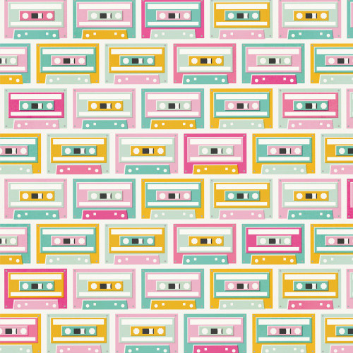 25 Pack - Simple Stories Totally 80's Double-Sided Paper 12"X12"-Mix Tape - 5A003Q47-1HKJR