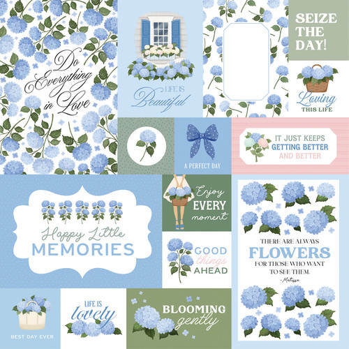 25 Pack - Carta Bella Flower Shoppe Cardstock 12"X12"-Multi Journaling Cards - 5A003QSN-1HM6B