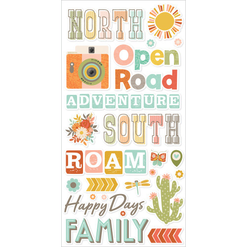 3 Pack - Simple Stories Foam Stickers-Open Road - 5A003Q9W-1HL21