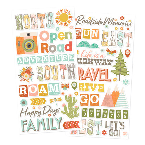 3 Pack - Simple Stories Foam Stickers-Open Road - 5A003Q9W-1HL21