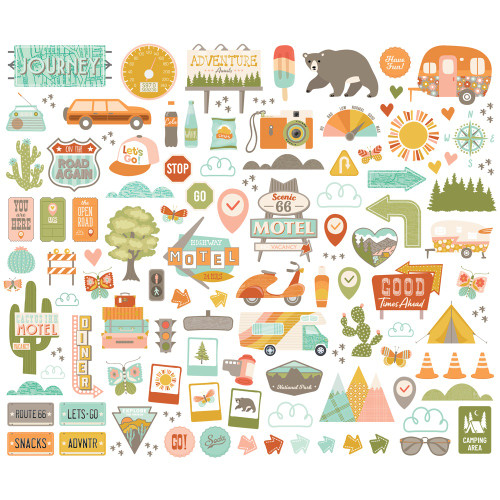 2 Pack - Simple Stories Bits & Pieces Die Cuts-Open Road - 5A003Q9S-1HL1X