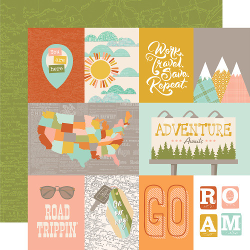 25 Pack - Simple Stories Open Road Double-Sided Paper 12"X12"-3x4/4x6 Elements - 5A003Q9T-1HL1Z - 810191525585