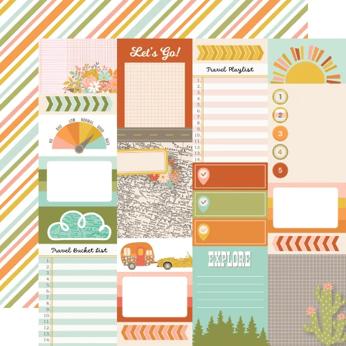 25 Pack - Simple Stories Open Road Double-Sided Paper 12"X12"-Journal Elements - 5A003Q9T-1HL27 - 810191525561