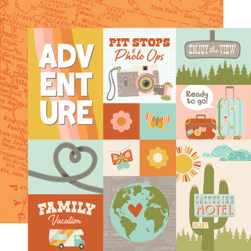 25 Pack - Simple Stories Open Road Double-Sided Paper 12"X12"-Combo Elements - 5A003Q9T-1HL2C - 810191525578
