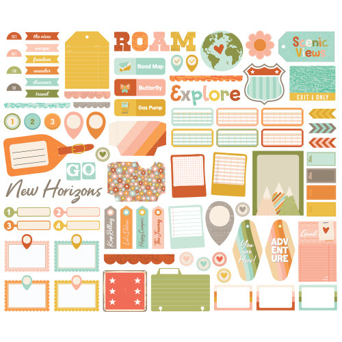 2 Pack - Simple Stoires Journal Bits & Pieces Die Cuts-Open Road - 5A003Q9Y-1HL2Q