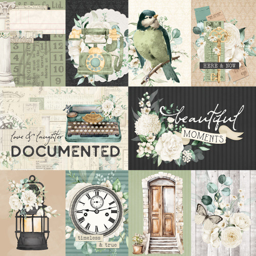 25 Pack - Simple Stories Timeless Harmony Double-Sided Paper 12"X12"-3x4/4x6 Elements - 5A003Q94-1HKZK