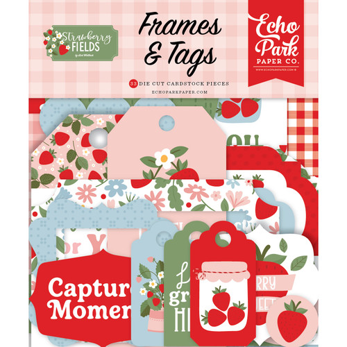 3 Pack - Echo Park Frames & Tags Ephemera-Strawberry Fields - 5A003QRR-1HM5D - 810208647798