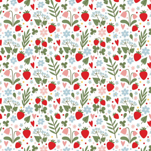 25 Pack - Echo Park Strawberry Fields Cardstock 12"X12"-Garden Berries - 5A003QRJ-1HM5F
