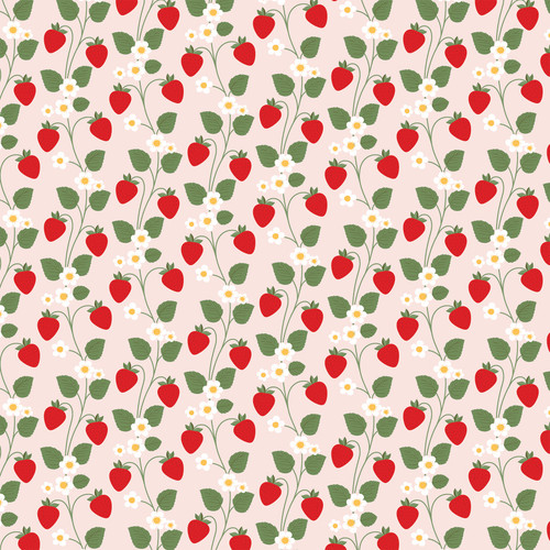 25 Pack - Echo Park Strawberry Fields Cardstock 12"X12"-Blooming Berries - 5A003QRJ-1HM5M
