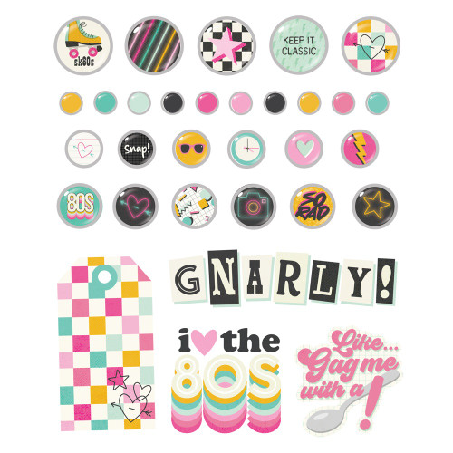2 Pack - Simple Stories Adhesive Brads-Totally 80's - 5A003Q41-1HKJN