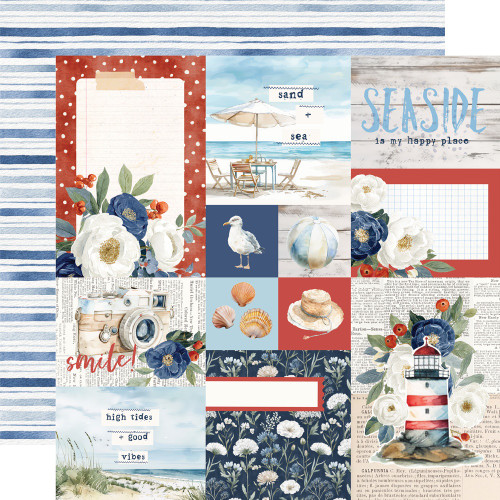 25 Pack - Simple Stories Vintage Sand & Sea Double-Sided Paper 12"X12"-Combo Elements - 5A003Q51-1HKLX - 810191524854