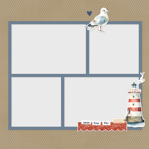 3 Pack - Simple Stories Simple Page Pieces Die Cuts-Vintage Sand & Sea - 5A003Q5C-1HKLT