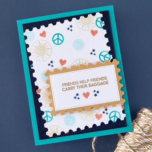 Spellbinders Clear Stamp & Die Set-Retro Suitcase & Sentiments - 5A003QYR-1HMH4
