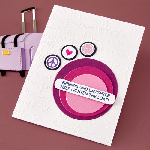 Spellbinders Clear Stamp & Die Set-Retro Suitcase & Sentiments - 5A003QYR-1HMH4