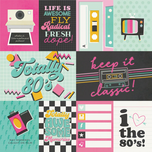 25 Pack - Simple Stories Totally 80's Double-Sided Paper 12"X12"-Elements 2 - 5A003Q47-1HKJX