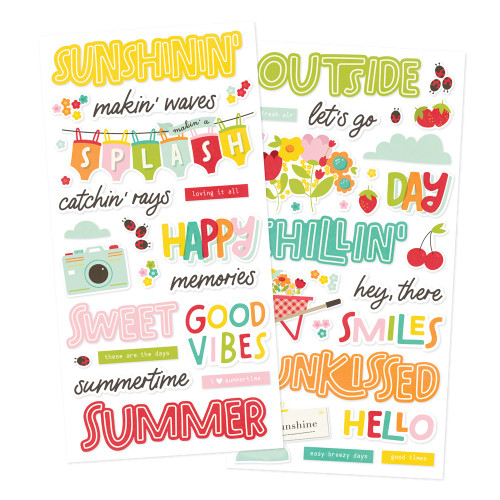 3 Pack - Simple Stories Foam Stickers-Sweet Summertime - 5A003Q4M-1HKK2