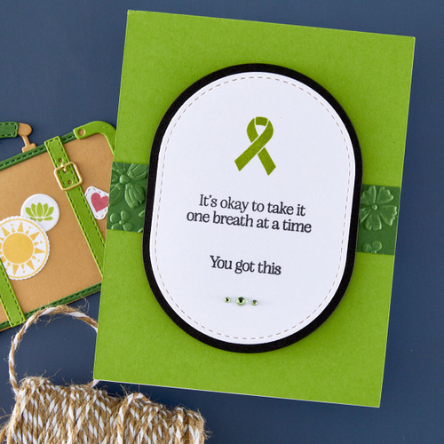 Spellbinders Clear Stamp & Die Set-Awareness Ribbon & Sentiments - 5A003QYG-1HMH6