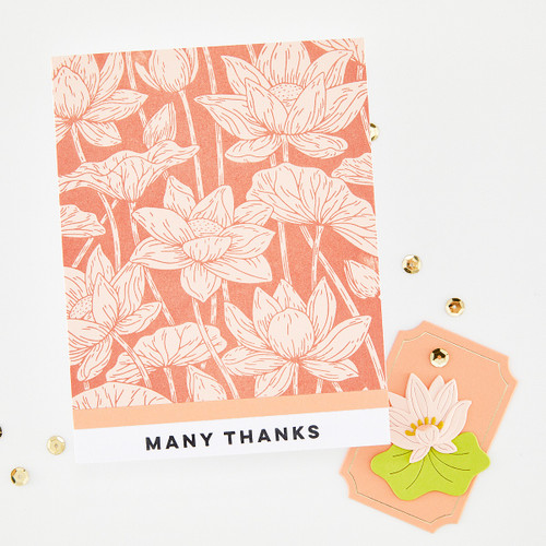 Hero Arts Letterpress + Foil Plate-Lotus Field - 5A003QZD-1HMJ2