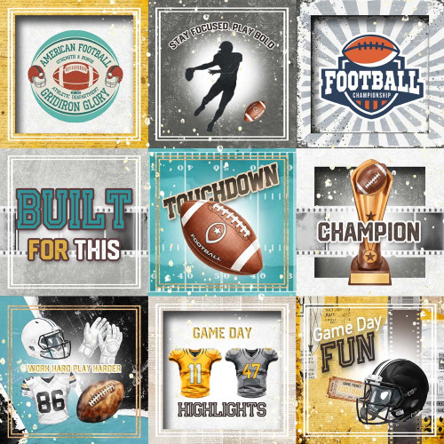 Memory Place Touchdown Football Cardstock 12"X12"-Built For This - 5A003QX9-1HMFT