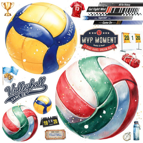 Memory Place Volleyball Cardstock 12"X12"-Volleyball - 5A003QXS-1HMGB
