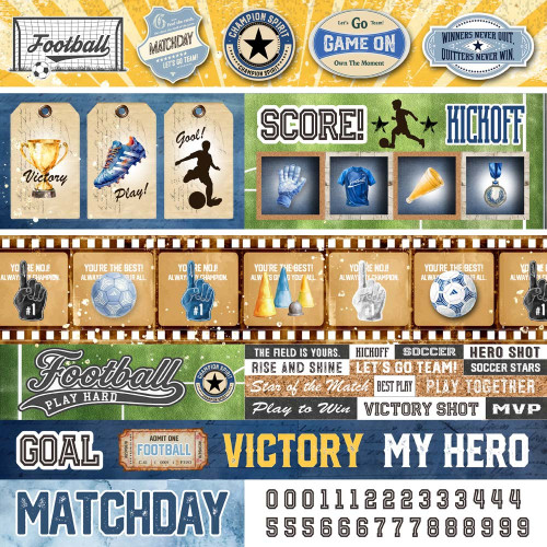 Memory Place Matchday Football/Soccer Cardstock 12"X12"-Score! - 5A003QXP-1HMGG