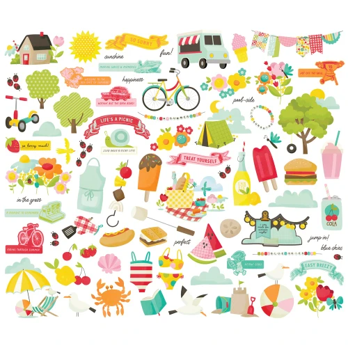 2 Pack - Simple Stories Bits & Pieces Die Cuts-Sweet Summertime - 5A003Q4C-1HKK8
