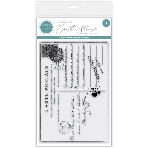 Craft Consortium Photopolymer A6 Stamp Set-Old Postcard - 5A003QXY-1HMGR - 5060921933974