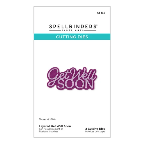 Spellbinders Etched Dies-Layered Get Well Soon - 5A003QZ5-1HMH1 - 810176109953