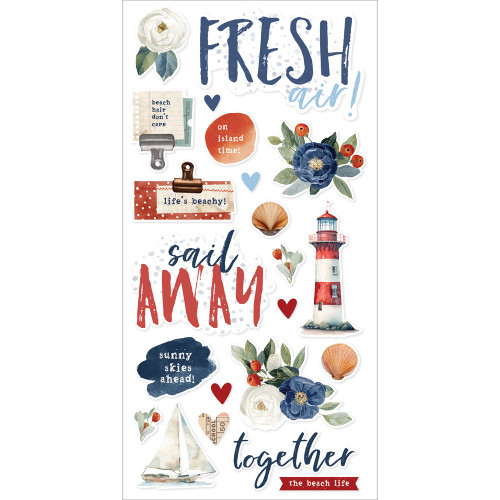 Simple Stories Foam Stickers-Vintage Sand & Sea - 5A003Q5G-1HKM0