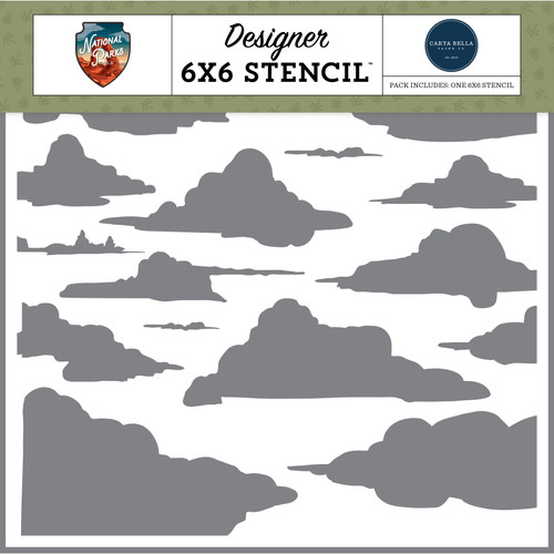 Carta Bella Stencil 6"X6"-Cloudy Country Sky - 5A003QTP-1HM8M - 810208649976
