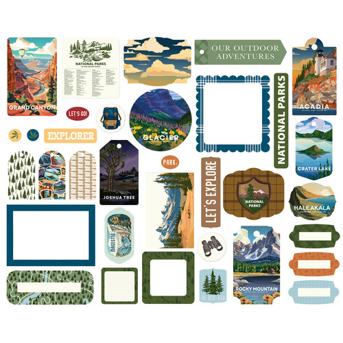 Carta Bella Frames & Tags Ephemera-National Parks No. 2 - 5A003QTK-1HM8W