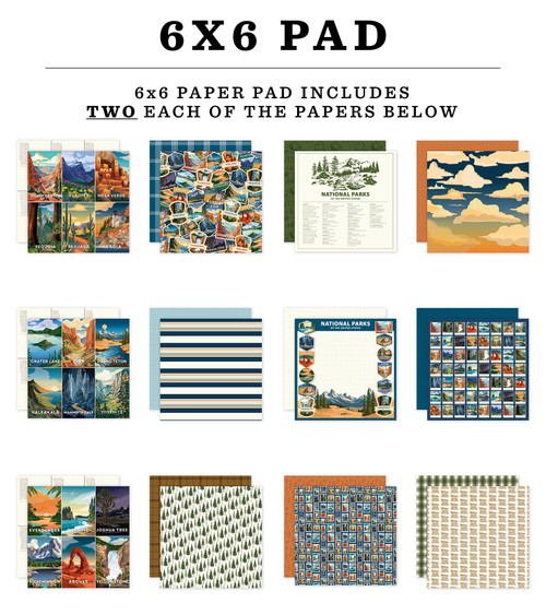 Carta Bella Double-Sided Paper Pad 6"X6"-National Parks No. 2 - 5A003QTC-1HM8V