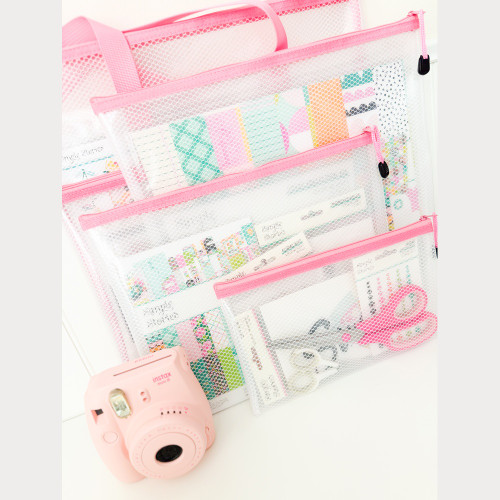 Simple Stories Craft Bag 16"X16"-Pink - 5A003QB0-1HL4B