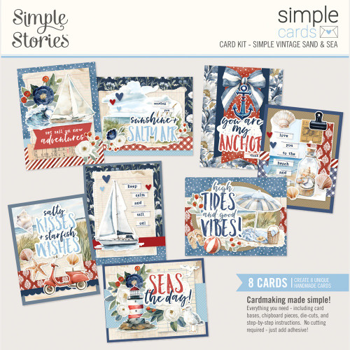 Simple Stories Simple Cards Card Kit-Vintage Sand & Sea - 5A003Q59-1HKL5 - 810191525059