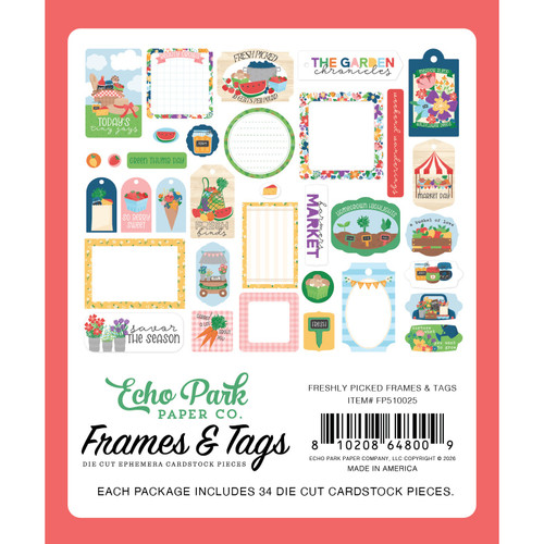 Echo Park Frames & Tags Ephemera-Freshly Picked - 5A003QVD-1HMBK