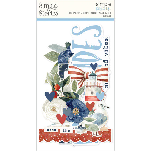 Simple Stories Simple Page Pieces Die Cuts-Vintage Sand & Sea - 5A003Q5C-1HKLT - 810191525042